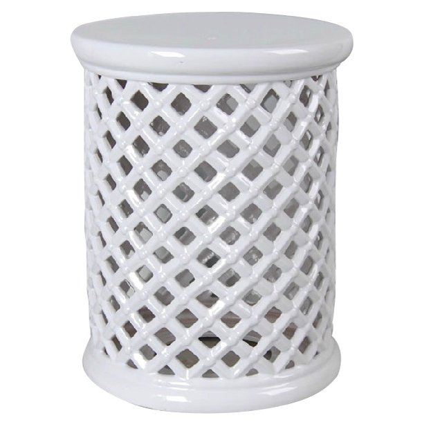 Керамический табурет Romb Garden Stool - White Белый в Казани | Loft Concept 