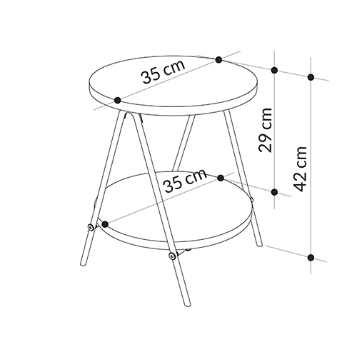 Стол приставной с 2-мя круглыми белыми столешницами ESSEL SIDE TABLE WHITE в Казани