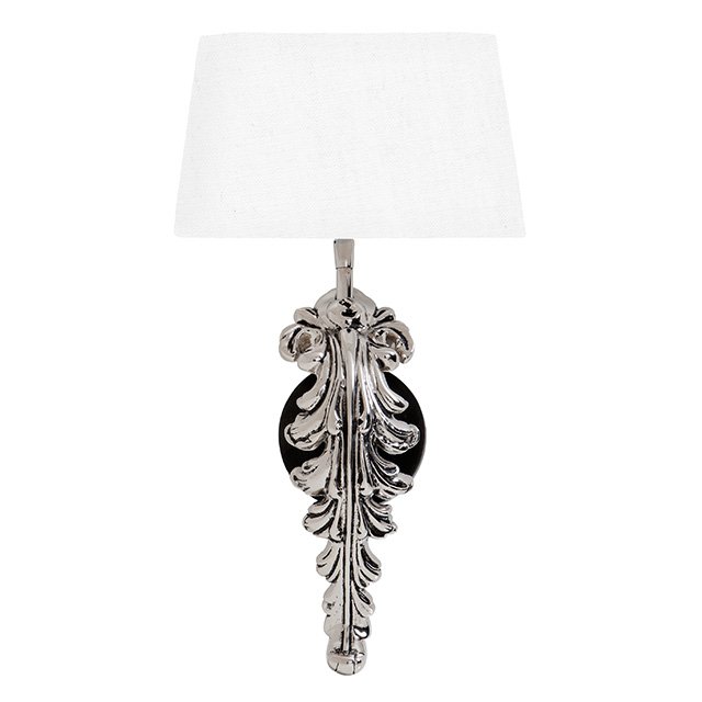 Бра Eichholtz Wall Lamp Beau Site Nickel+White Никель Белый в Казани | Loft Concept 