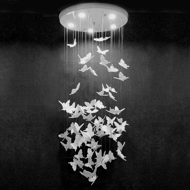 Люстра Night Butterflies Chandelier Белый в Казани | Loft Concept 