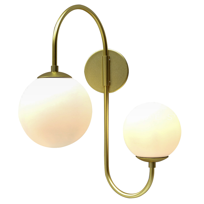 Бра Gooseneck Pelle Gold Wall Lamp Золотой Белый в Казани | Loft Concept 