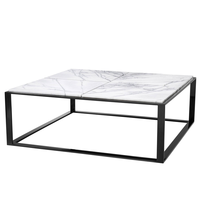 Кофейный стол Eichholtz Coffee Table San Ramon Черный Белый Мрамор Bianco в Казани | Loft Concept 