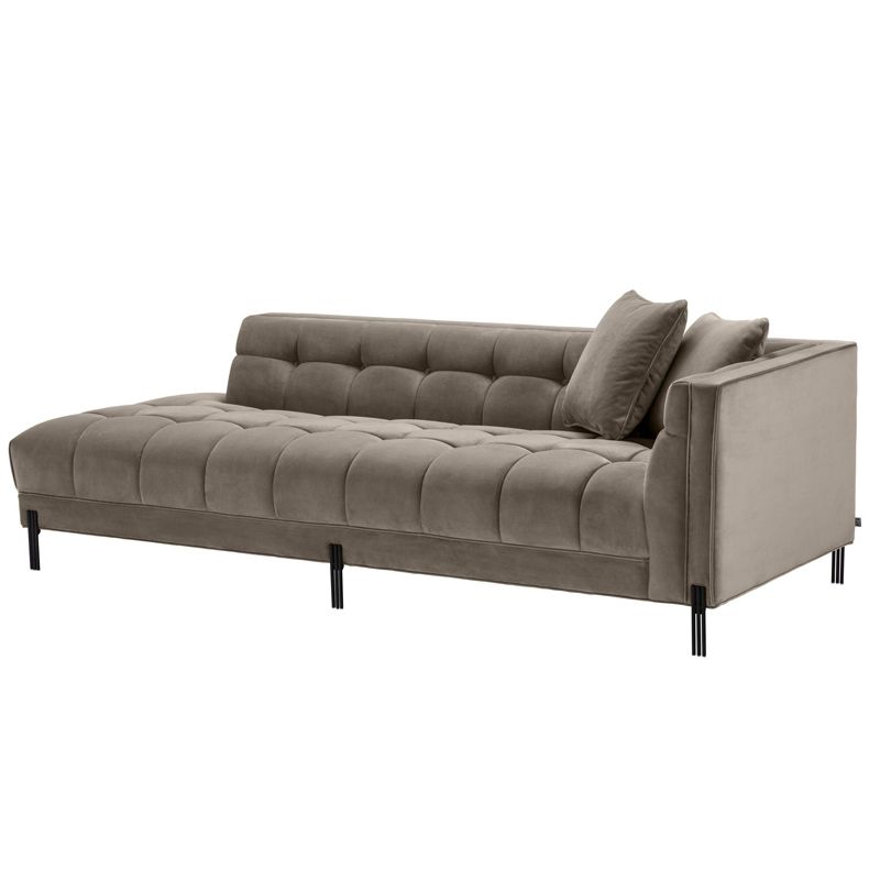 Кушетка Eichholtz Lounge Sofa Sienna Right greige Бежево-серый Темная бронза в Казани | Loft Concept 