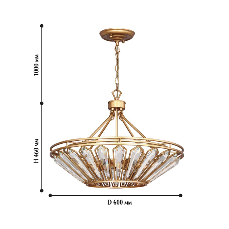 Люстра с золотисто-коричневым каркасом CRYSTAL LIGHT в Казани