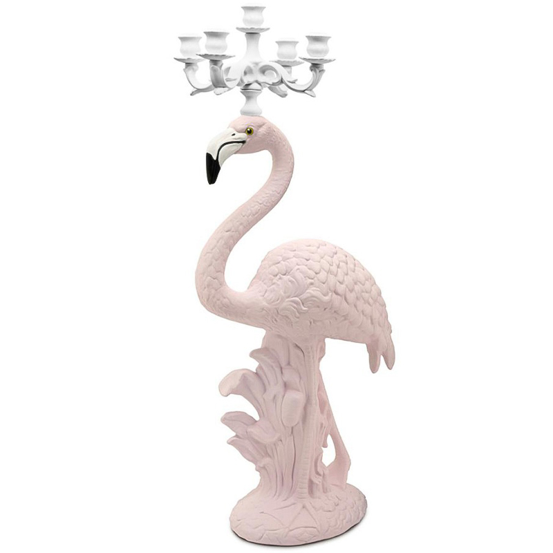 Подсвечник Candleholder Flamingo Bisc. White Pink Белый Розовый в Казани | Loft Concept 