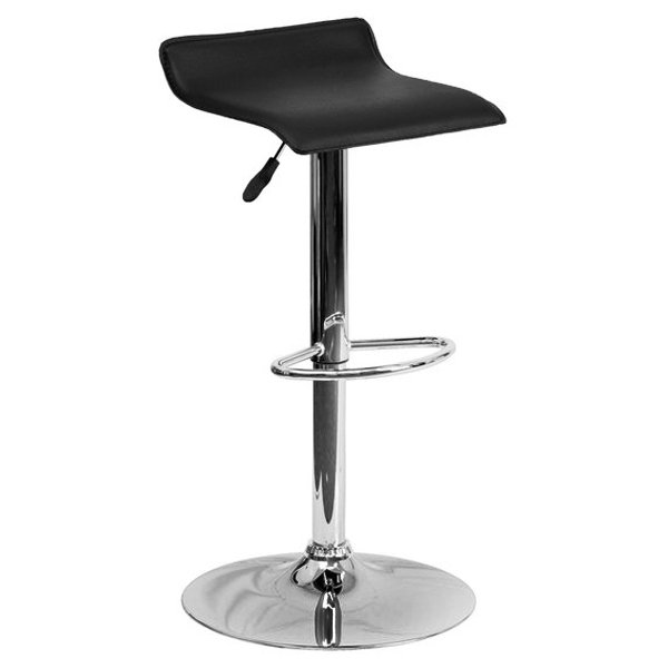 Барный стул Chrome And Black Bar Stool Серебряный в Казани | Loft Concept 