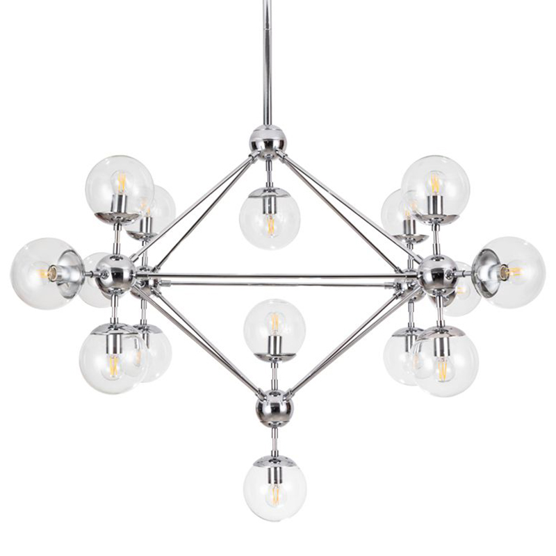 Люстра Modo Chandelier Chrome 15 Хром Прозрачный в Казани | Loft Concept 