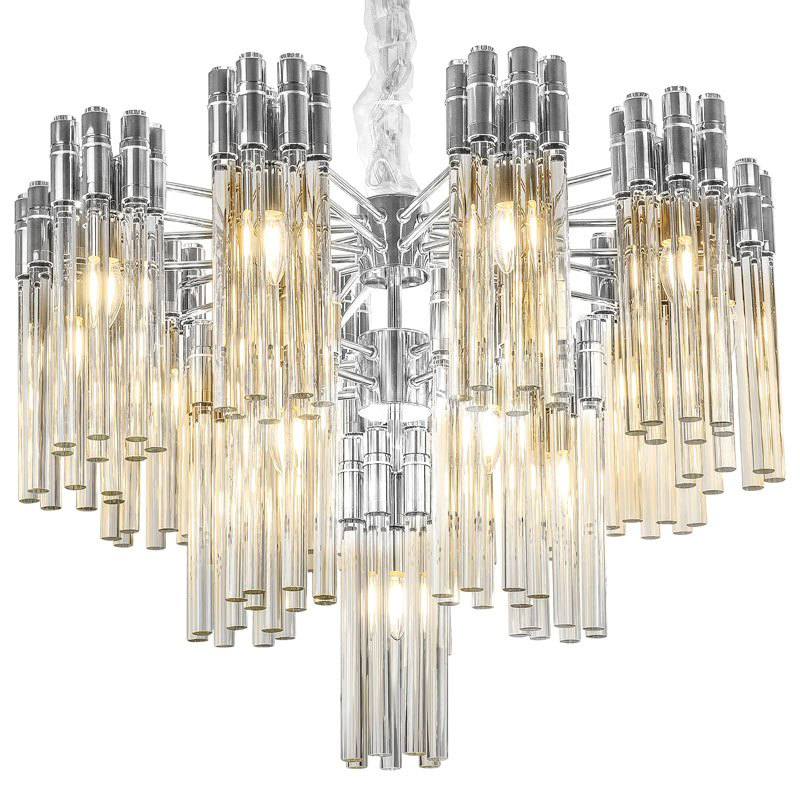 Люстра Contemporary Chandelier Crystal Silver Прозрачное Стекло Серебряный в Казани | Loft Concept 