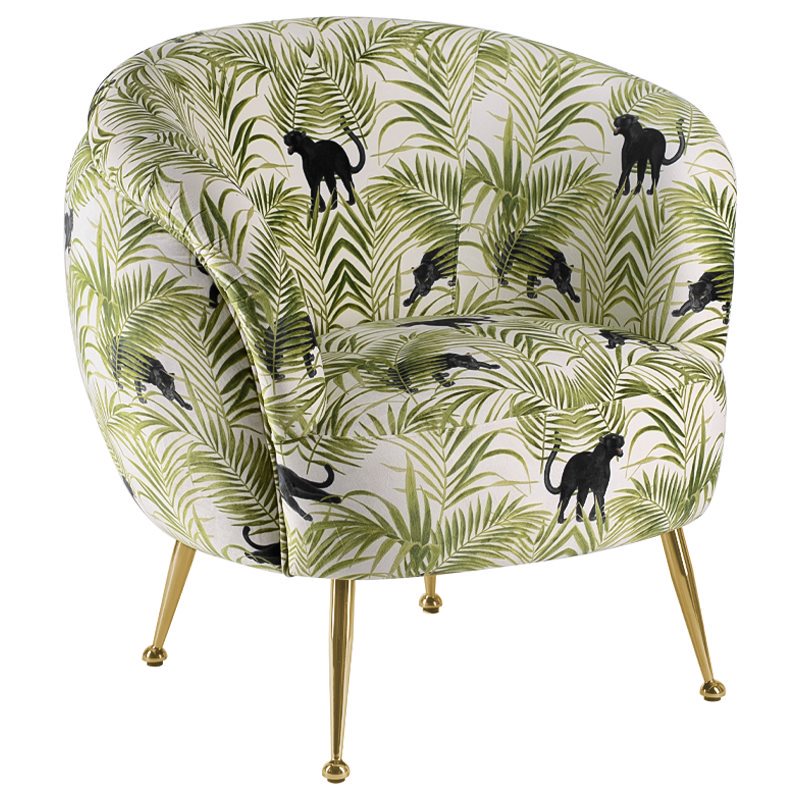 Кресло ARMCHAIR KELLIT Jungle Green Зеленый Глянцевое золото в Казани | Loft Concept 