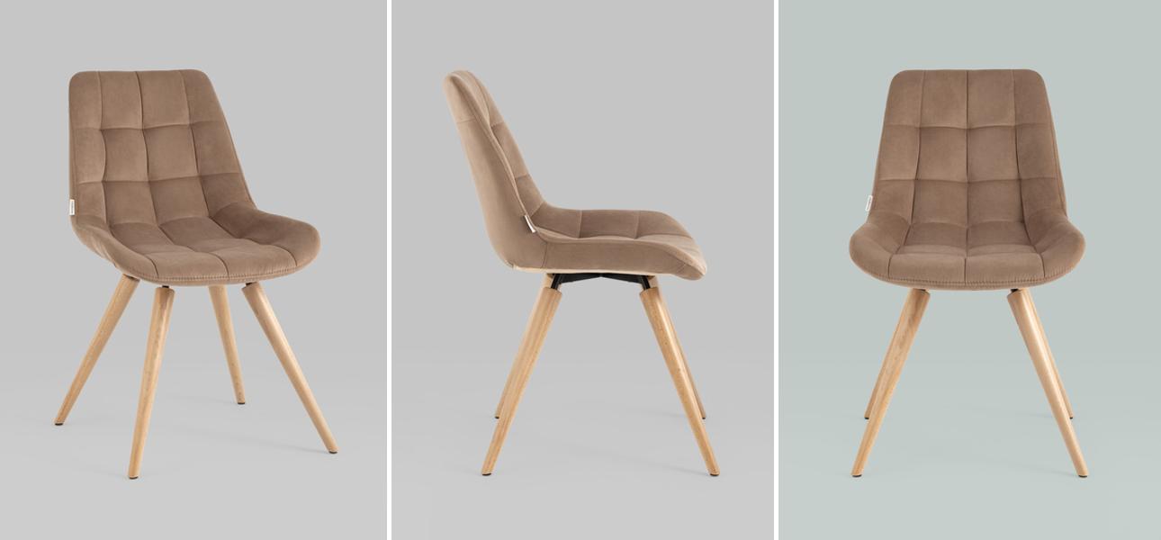 Стул NANCY Chair Велюр Капучино - фото