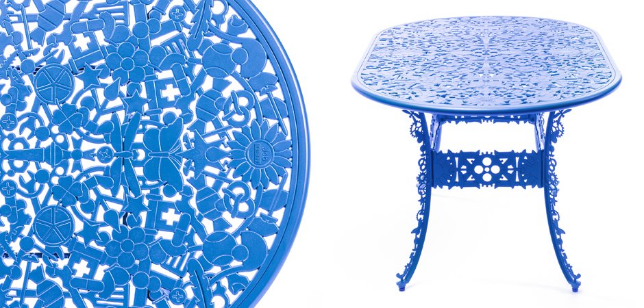 Обеденный стол Industry Collection ALUMINIUM OVAL TABLE – SKY BLUE - Loft-Concept в Казани