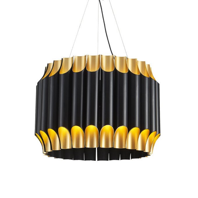 Люстра GALLIANO ROUND SUSPENSION LIGHT by DELIGHTFULL Black Золотой Черный в Казани | Loft Concept 