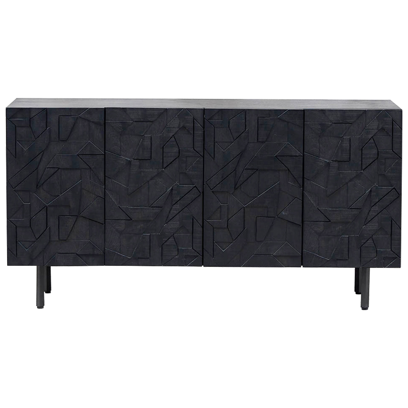 Комод Polygonal Ornament Chest of Drawers L Черный в Казани | Loft Concept 