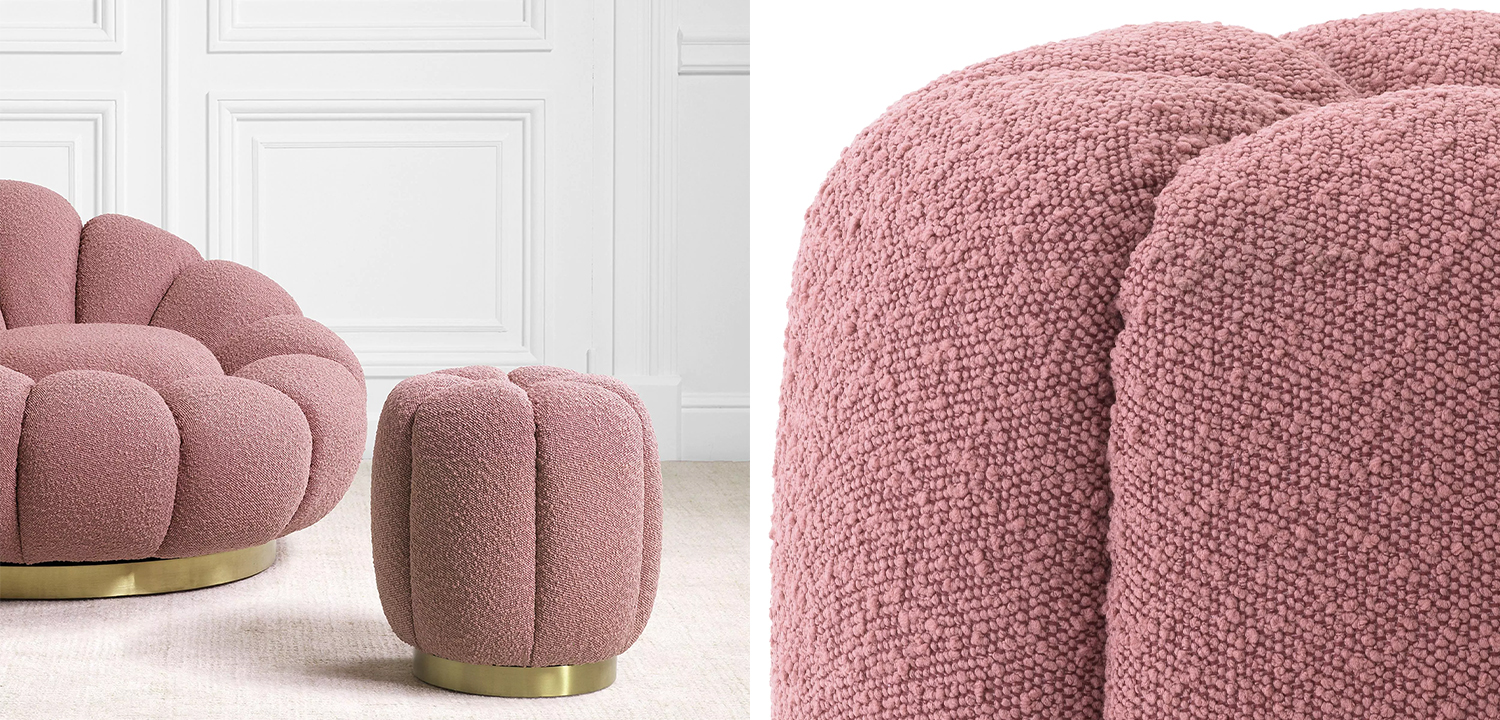 Пуф Eichholtz Stool Orchanic Boucle Rose - фото
