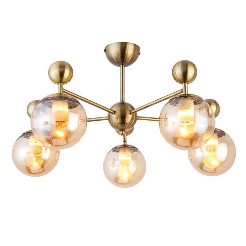 Потолочная люстра Demian Bronze Chandelier Бронза Янтарный в Казани | Loft Concept 