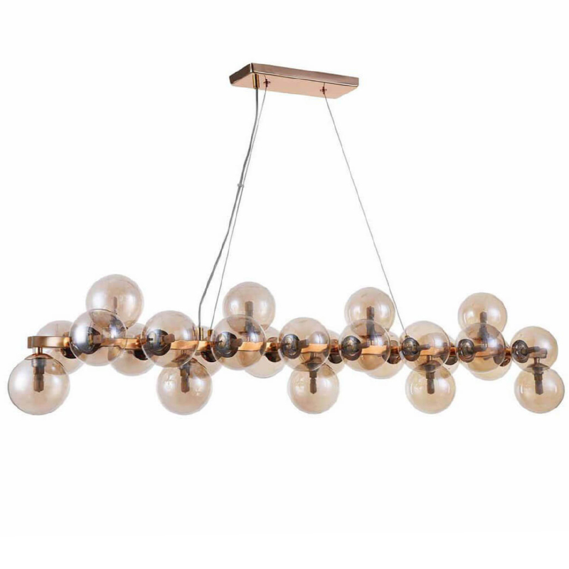 Люстра Berries Chandelier Rectangle Amber 120 Глянцевое золото Янтарь (Amber) в Казани | Loft Concept 