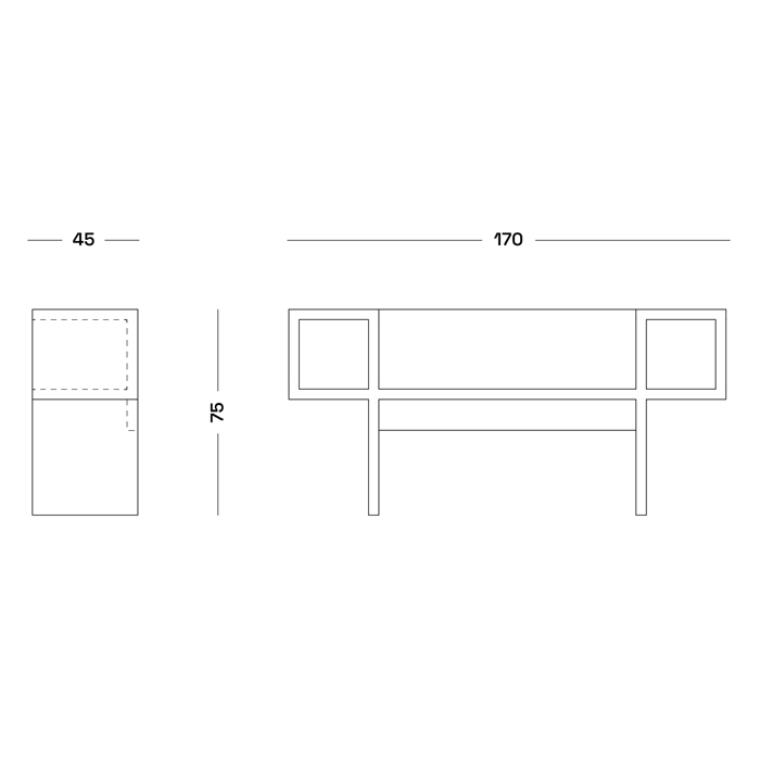 Дизайнерская разноцветная скамья Poltronova Canton Bench в Казани