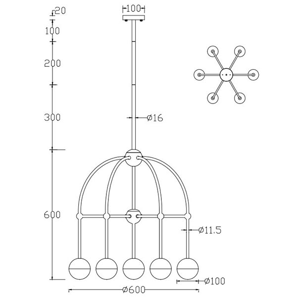 Люстра Heidy Chrome Chandelier 7 в Казани