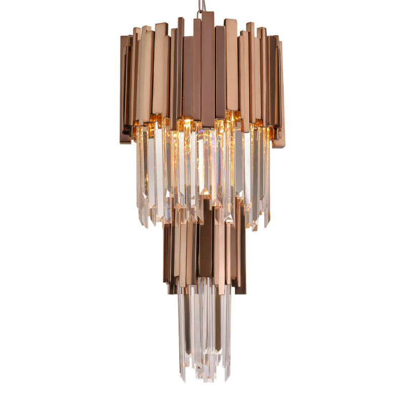 Люстра многоярусная Luxxu Modern Cascade Chandelier Bronze Metal Glass 35 Бронза Прозрачное Стекло в Казани | Loft Concept 