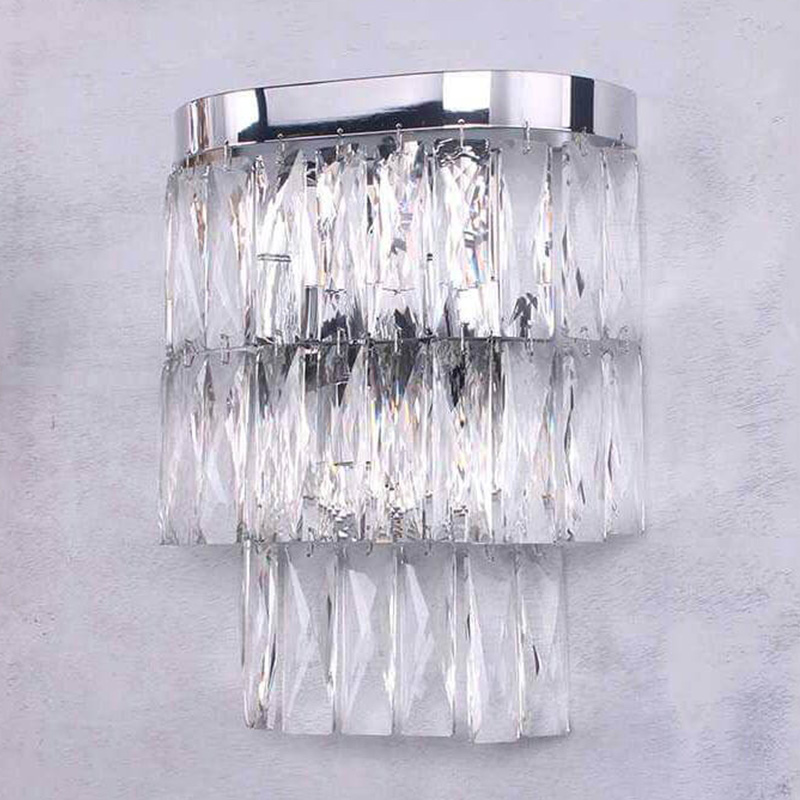 Бра Crystal Pendants Regena Chrome Wall Lamp Хром Прозрачный (Transparent) в Казани | Loft Concept 