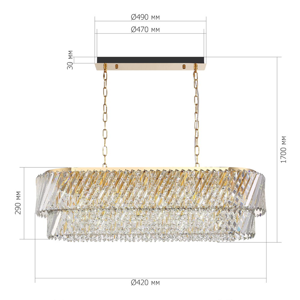 Люстра овальная в классическом обрамлении Light Connoisseurs Beauty в Казани