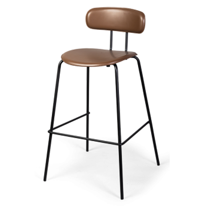 Барный стул Renis Brown Barstool Черный Коричневый в Казани | Loft Concept 