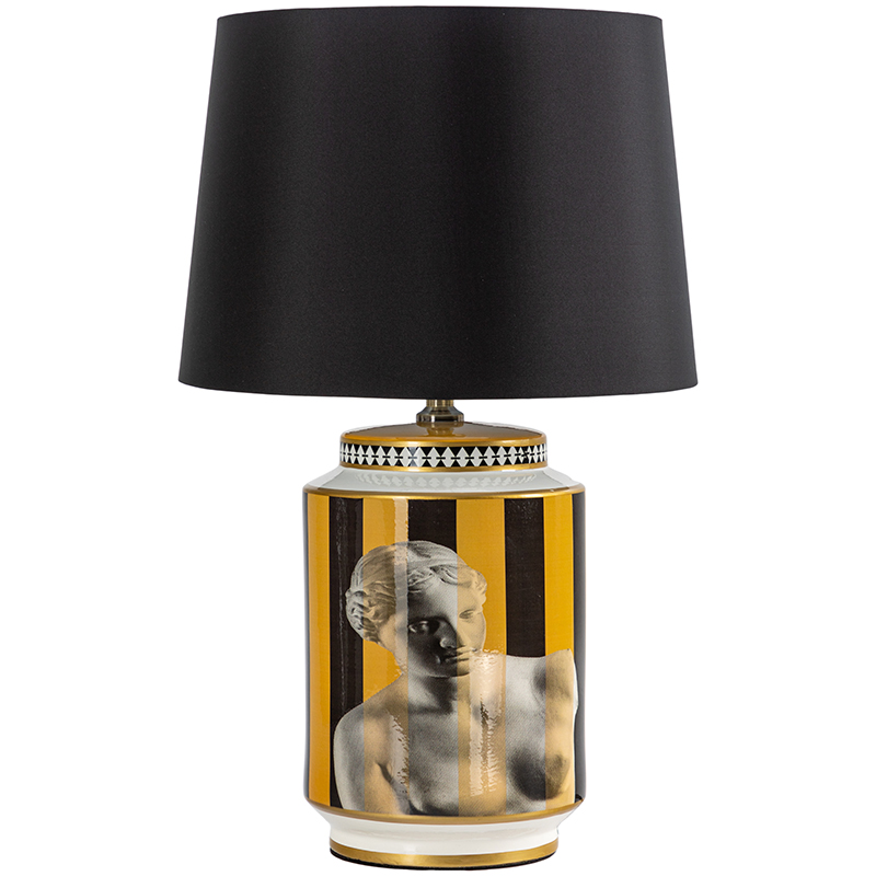 Настольная лампа Venus Yellow Black Lampshade Желтый Черный Черно-белый Золотой в Казани | Loft Concept 