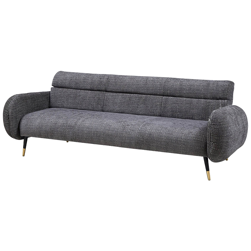 Диван Hebert Sofa Grey L Серый Серый Черный Латунь в Казани | Loft Concept 