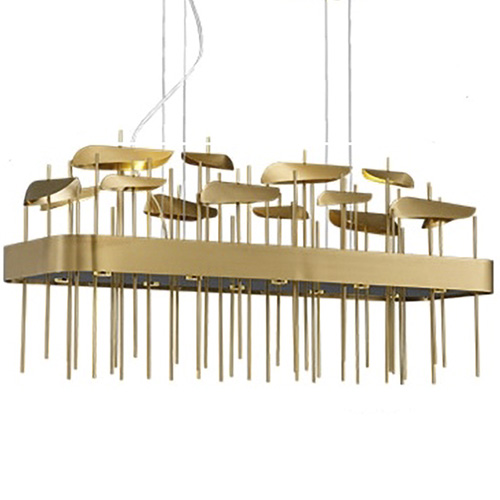 Светодиодная дизайнерская инсталляция ANODINE Perlina Rectangle  Chandelier Золотой в Казани | Loft Concept 