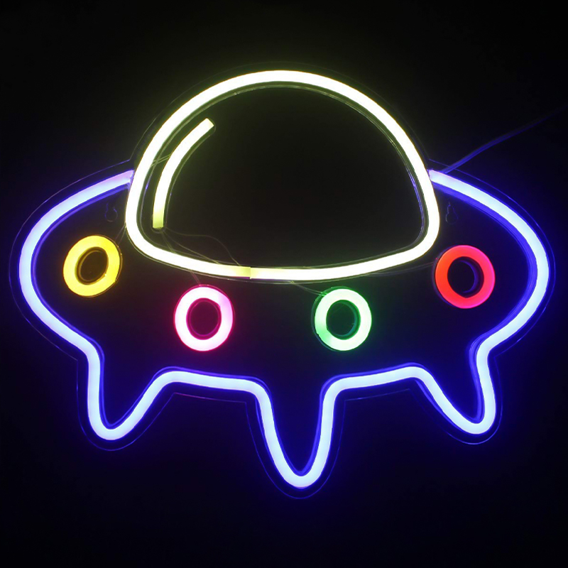 Неоновая настенная лампа Small Spaceship Neon Wall Lamp Мульти в Казани | Loft Concept 