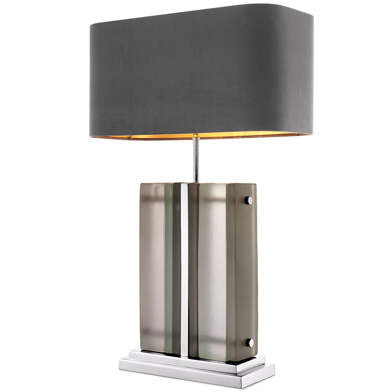 Настольная лампа Eichholtz Table Lamp Solana Nickel Серый Никель Стекло Смок в Казани | Loft Concept 