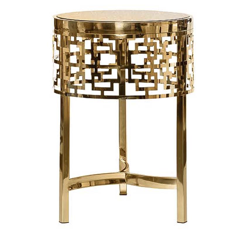 Приставной стол Yen Geometry Side Table pink gold 50 Глянцевое золото в Казани | Loft Concept 