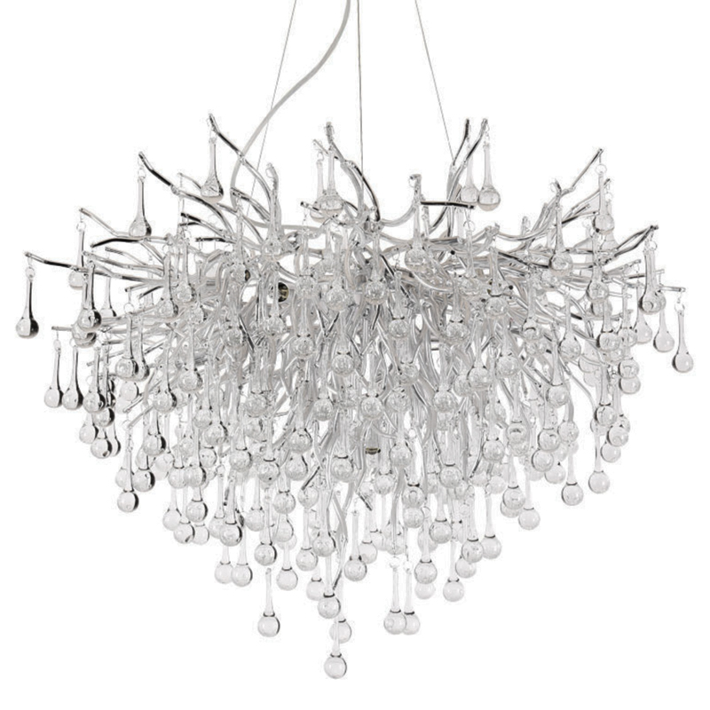 Люстра Droplet Chandelier Silver 80 Серебряный Прозрачное Стекло в Казани | Loft Concept 