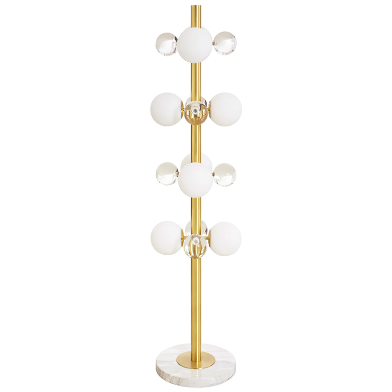 Торшер GLOBO FLOOR LAMP-BRASS Jonathan Adler Золотой Прозрачное Стекло Белый в Казани | Loft Concept 