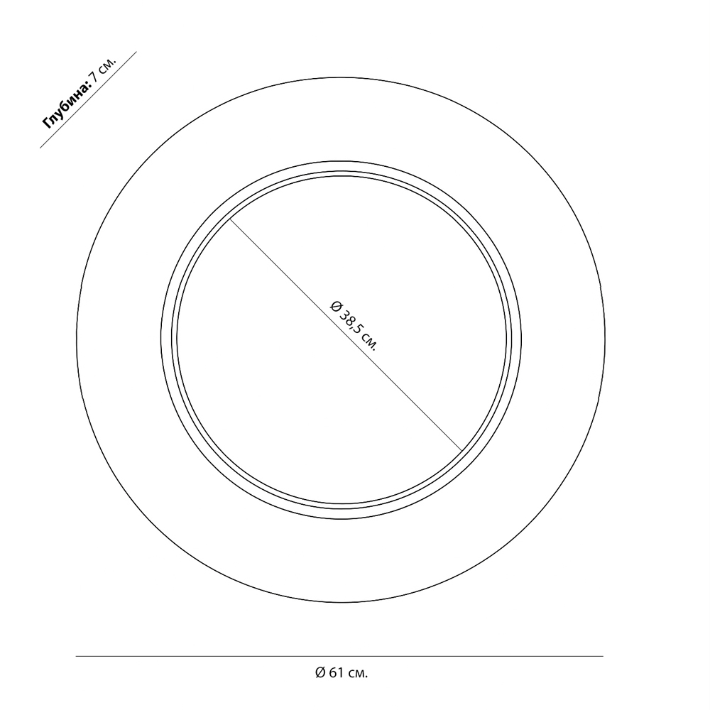 Чёрное настенное зеркало с золотым кантом Porunalia в Казани