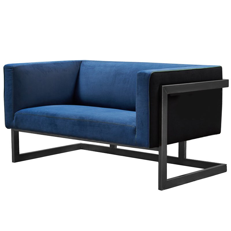 Диван Cube Blue Loveseat Sofa Синий в Казани | Loft Concept 