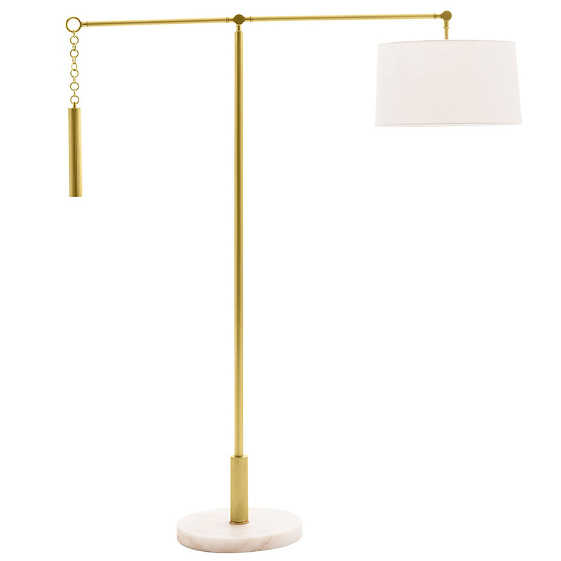 Торшер Arteriors NEWARK FLOOR LAMP Латунь Белый в Казани | Loft Concept 