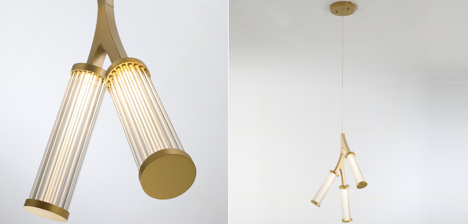 Люстра Cylinder Branches Chandelier Gold 3 - фото