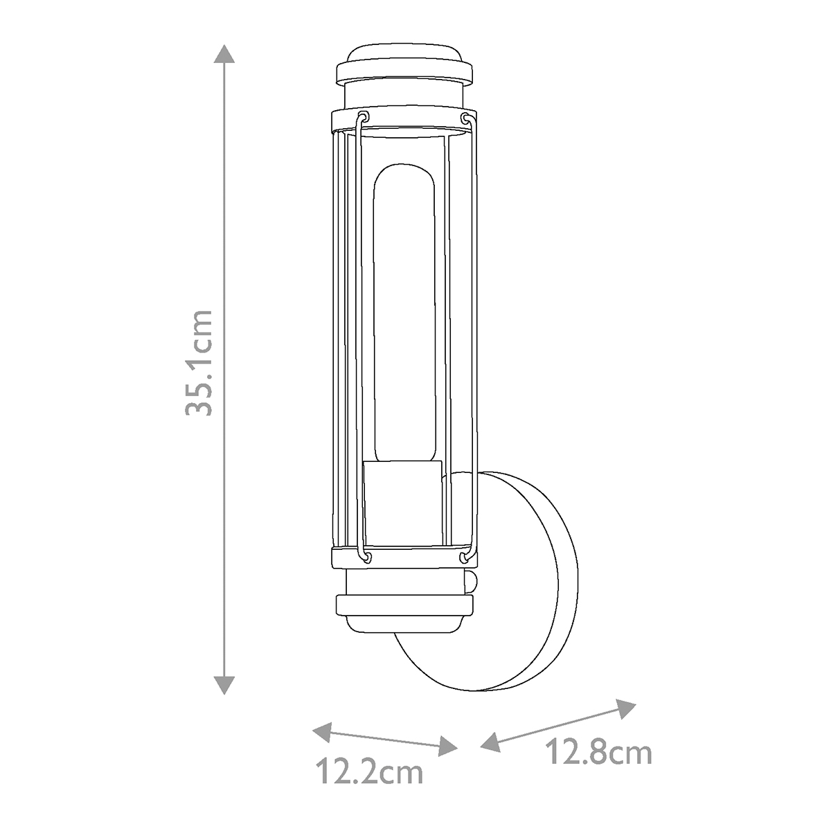 Бра для ванных комнат с прозрачным цилиндрическим плафоном на круглом основании Hinkley в Казани