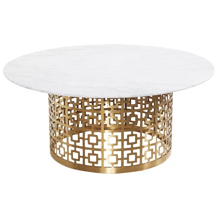 Кофейный стол Artesia Coffee Table White Глянцевое золото Белый в Казани | Loft Concept 