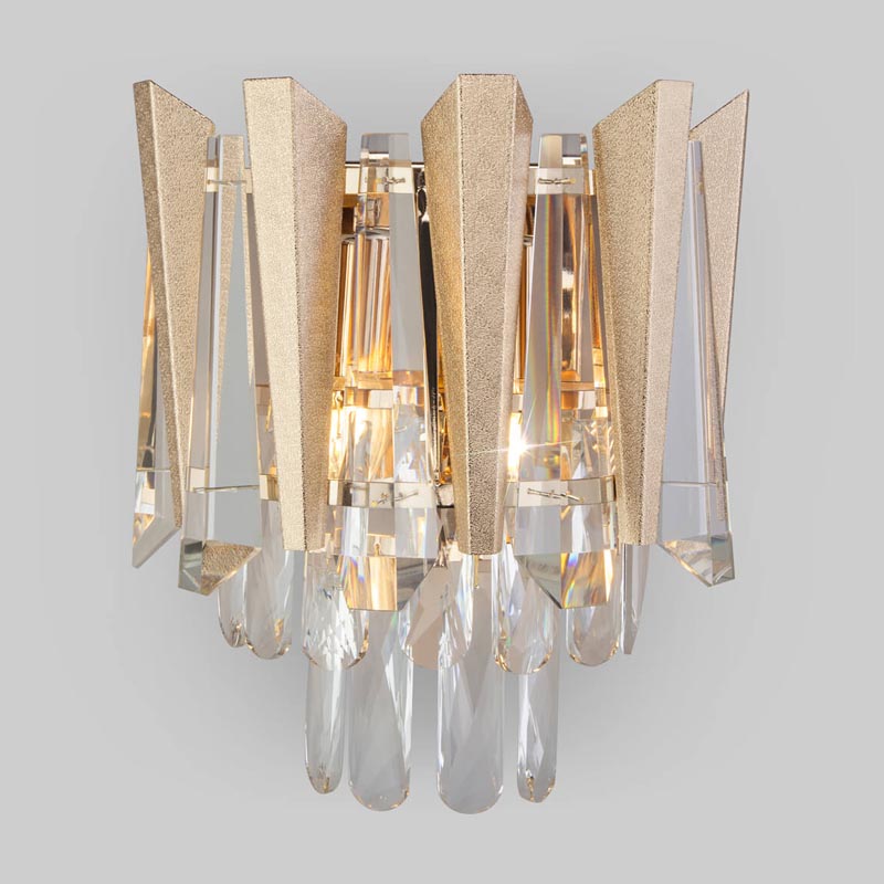 Бра Crystal Edge Sconce Прозрачный (Transparent) Золотой в Казани | Loft Concept 