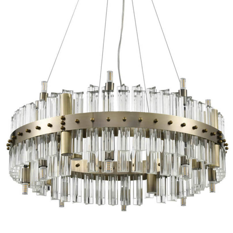 Люстра Saturno Not Baroncelli Bronze Chandelier  Бронза Прозрачный (Transparent) в Казани | Loft Concept 