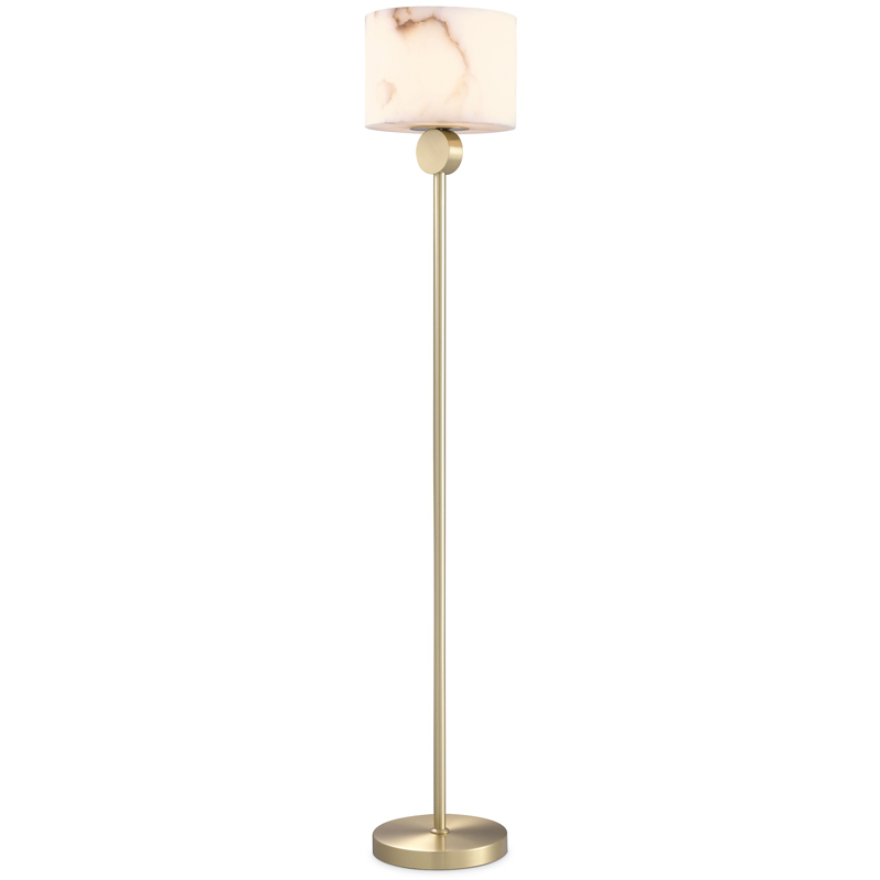 Торшер Eichholtz Floor Lamp Etruscan Brass Латунь Белый в Казани | Loft Concept 