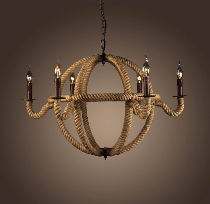 Люстра Spere 2 Loft Rope Light Коричневый в Казани | Loft Concept 