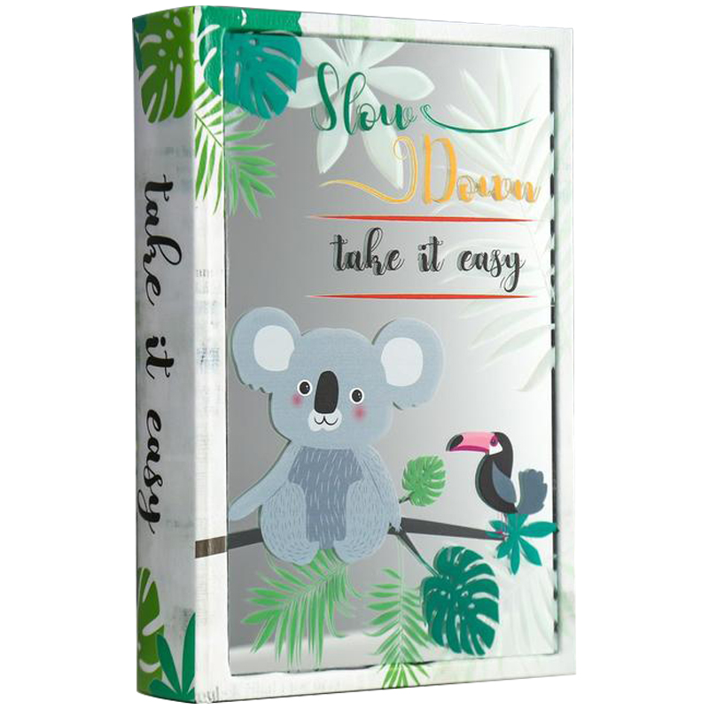 Шкатулка-книга Koala and Toucan Mirror Book Box Мульти Белый Зеленый в Казани | Loft Concept 