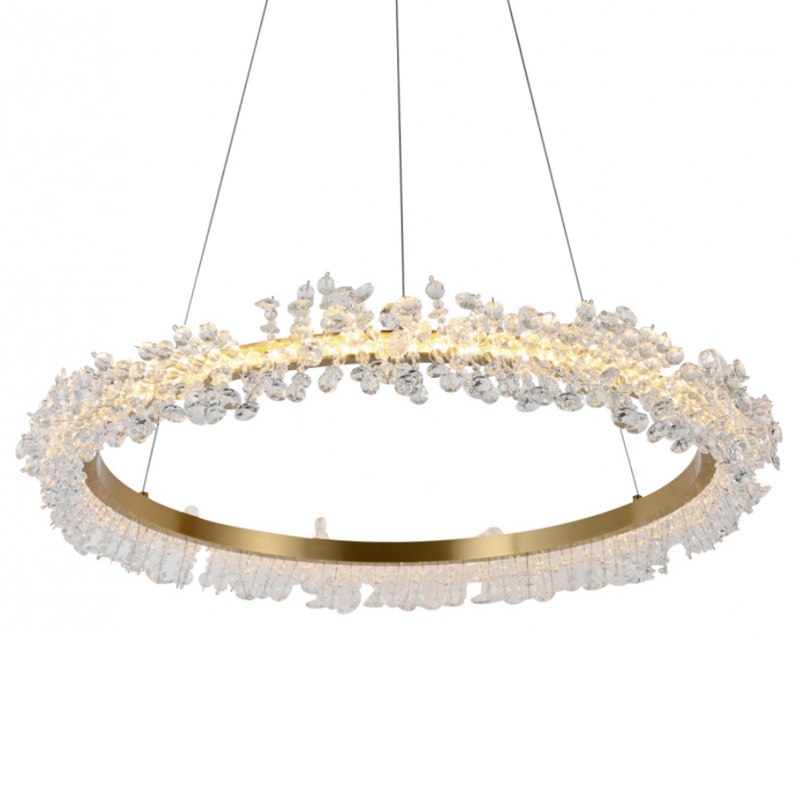 Crystal round chandelier Светильник Кольцо из Хрусталя  Прозрачный Латунь в Казани | Loft Concept 