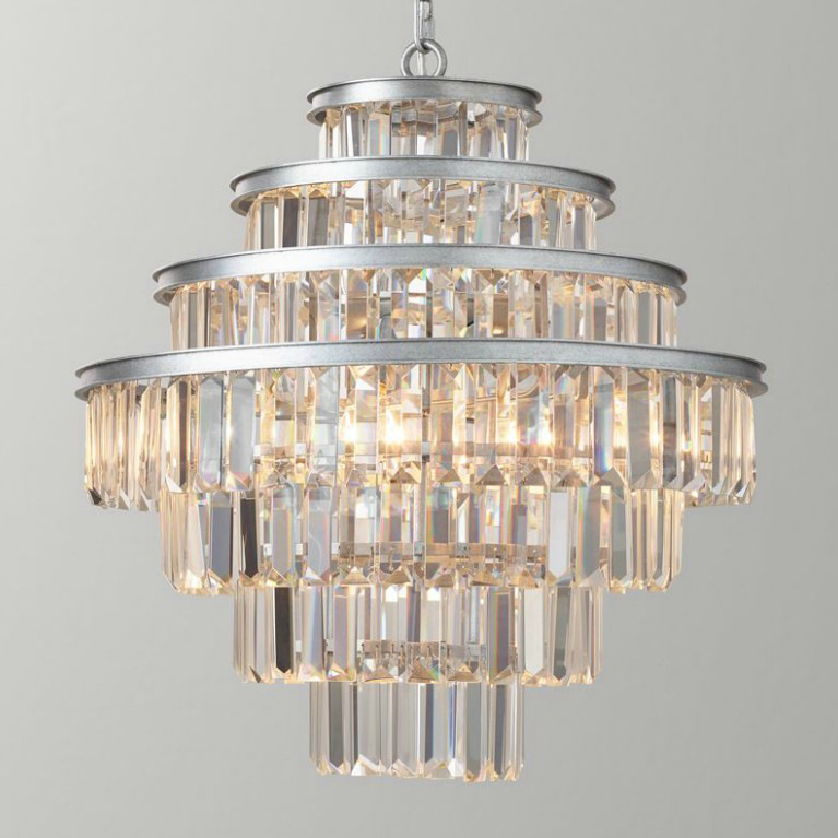 Люстра Alaine Crystal Large Pendant Silver Серебряный Прозрачное Стекло в Казани | Loft Concept 