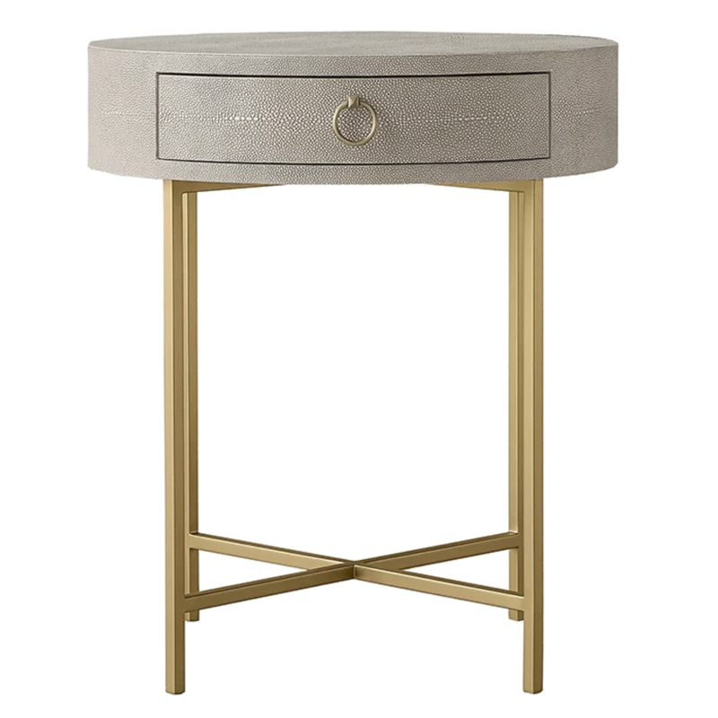 Gaston Stingray Round Gray Side Table Приставной стол серый скат Золотой Серый в Казани | Loft Concept 