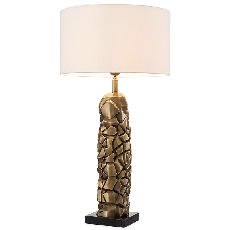 Настольная лампа Eichholtz Table Lamp The Rock Латунь Черный Белый в Казани | Loft Concept 