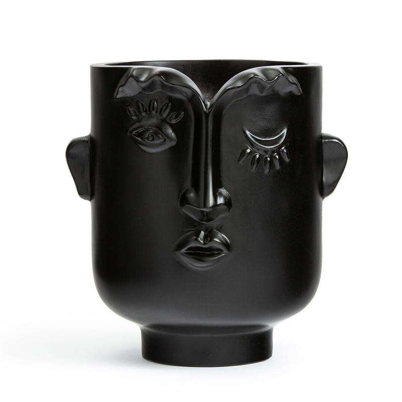 Ваза Black Head Vase Глянцевый черный в Казани | Loft Concept 